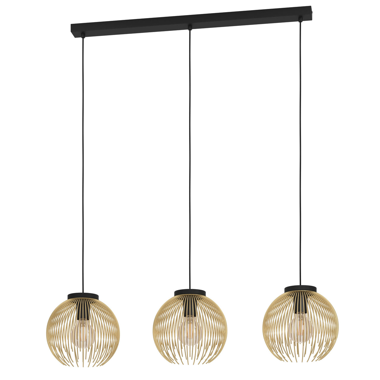 VENEZUELA PENDANT LIGHT 3X40W E27 BLACK/GOLD 