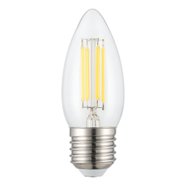 4W E27 3000K DIM LED CANDLE CLEAR 