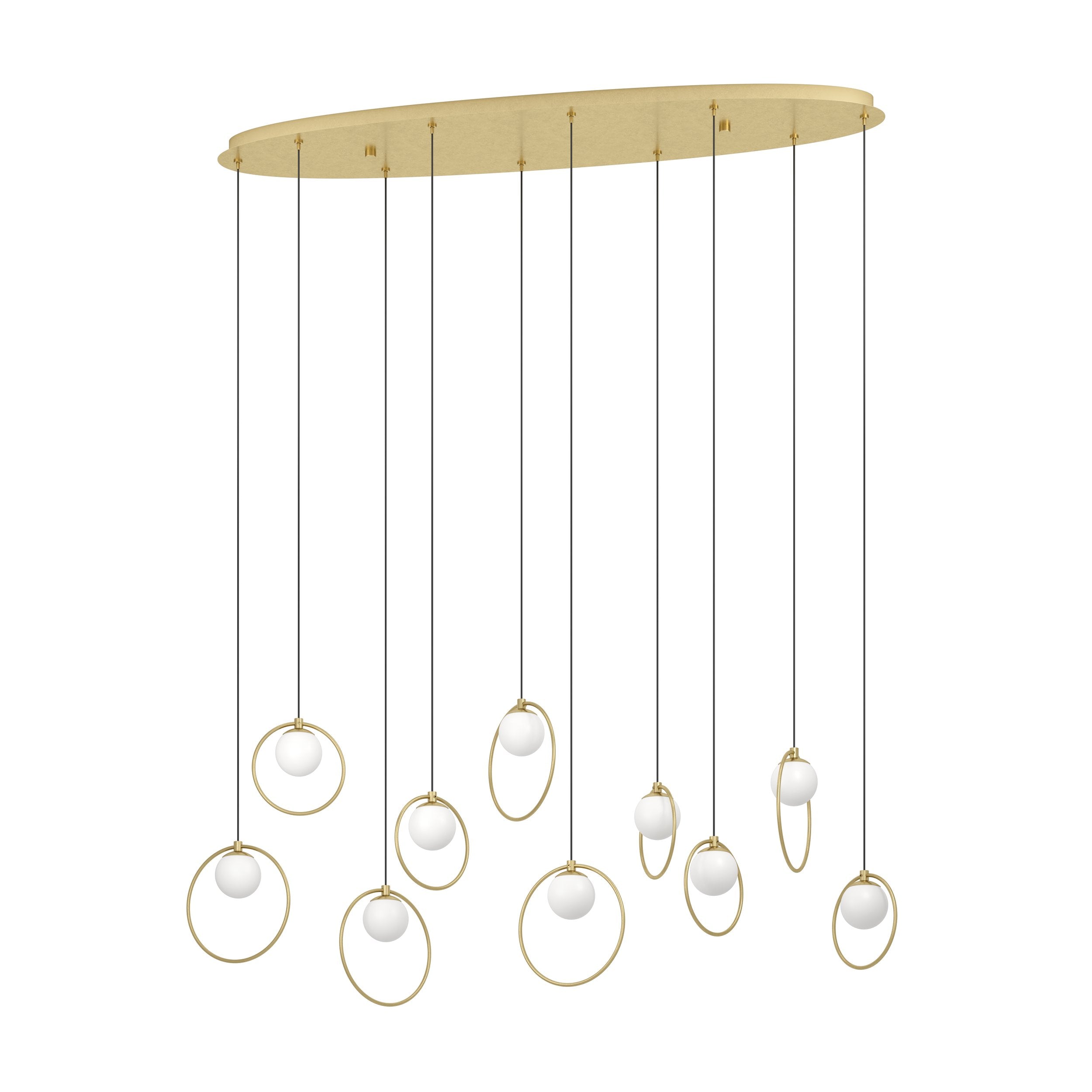 PORTOCOLOM PENDANT LIGHT 10X3W LED 3000K BRASS OBLONG 