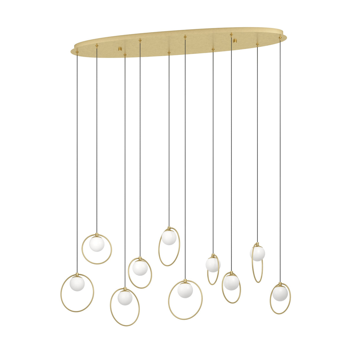 PORTOCOLOM PENDANT LIGHT 10X3W LED 3000K BRASS OBLONG 