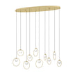 PORTOCOLOM PENDANT LIGHT 10X3W LED 3000K BRASS OBLONG 