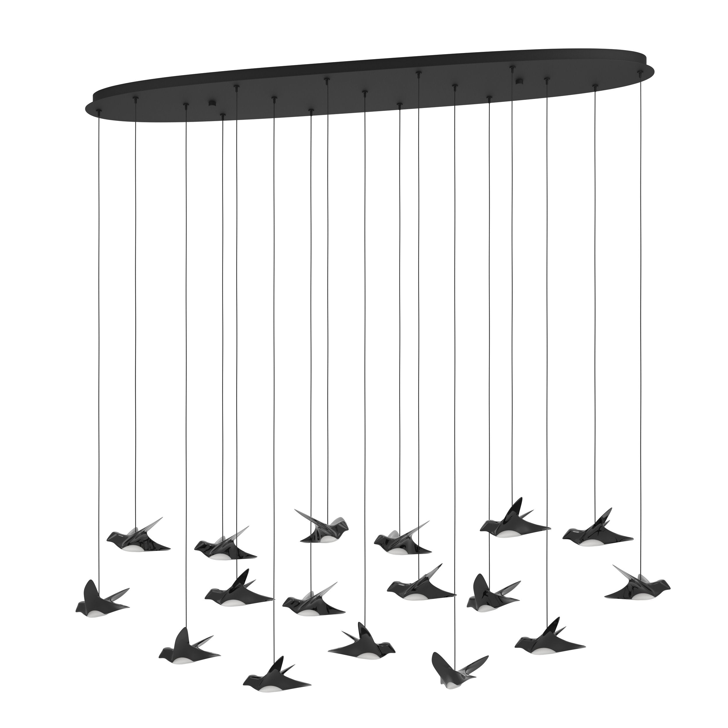 PARATEBUENO PENDANT LIGHT 17X3W LED 3000K NICKEL NERO OBLON