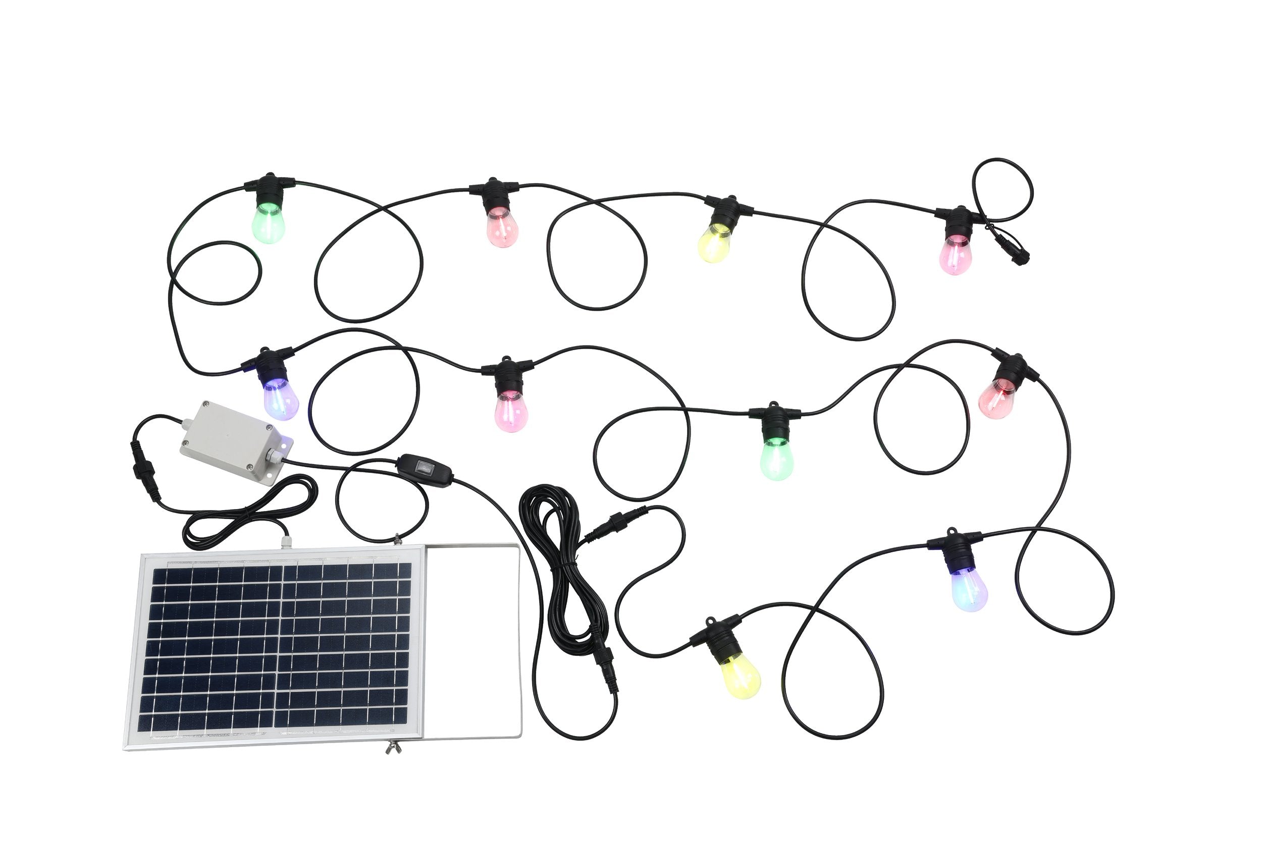 FESTOON 2 SOLAR KIT 10XE27 12V MULIGHTI-COL BLACK