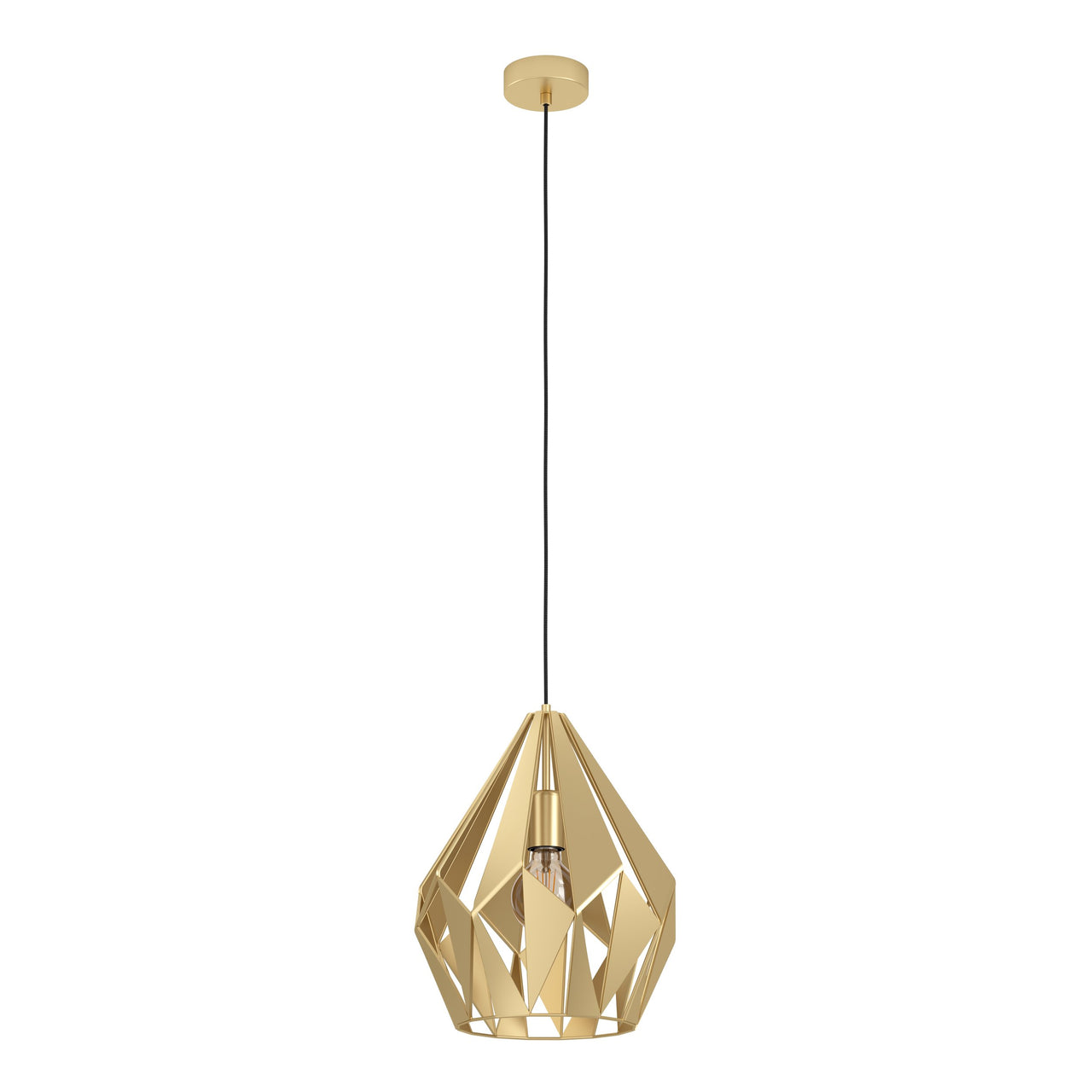 CARLIGHTON PENDANT LIGHT 1X60W E27 BRASS MATT 2M MED