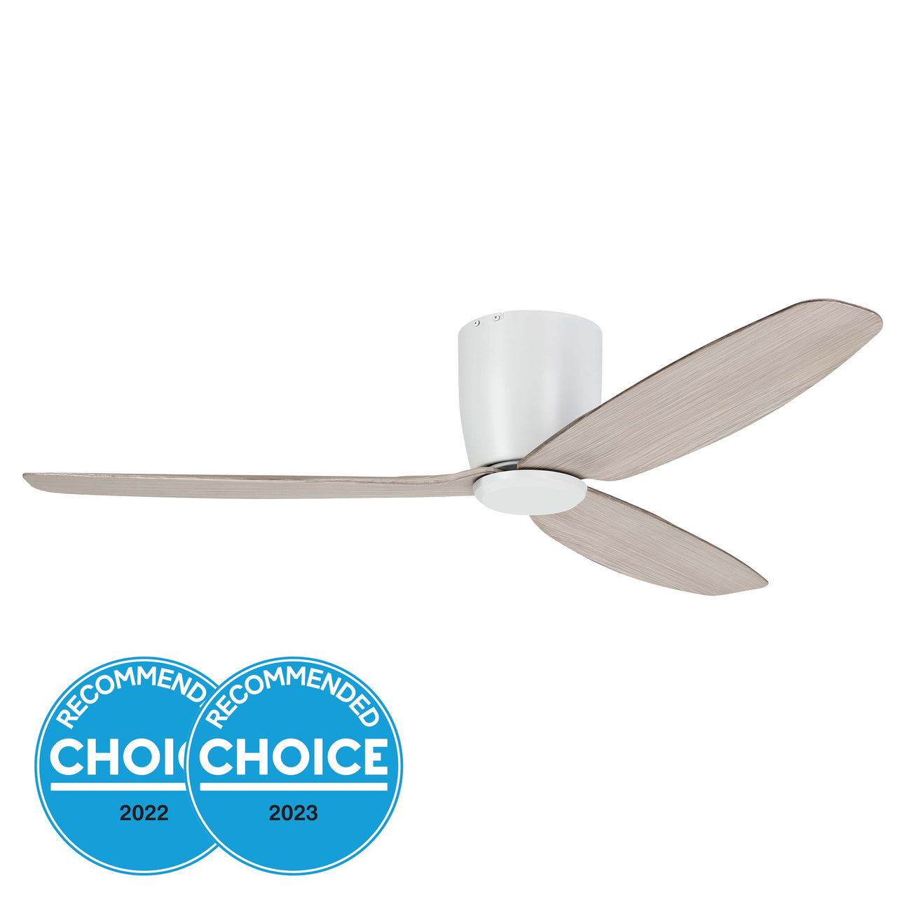 Seacliff 52" (1320mm) DC Ceiling Fan in White with Gessami Oak Blades