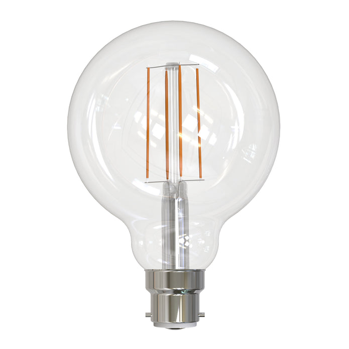 7.5W B22 5000K DIM LED G95 CLEAR 