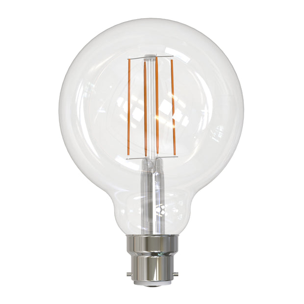 7.5W B22 5000K DIM LED G95 CLEAR 