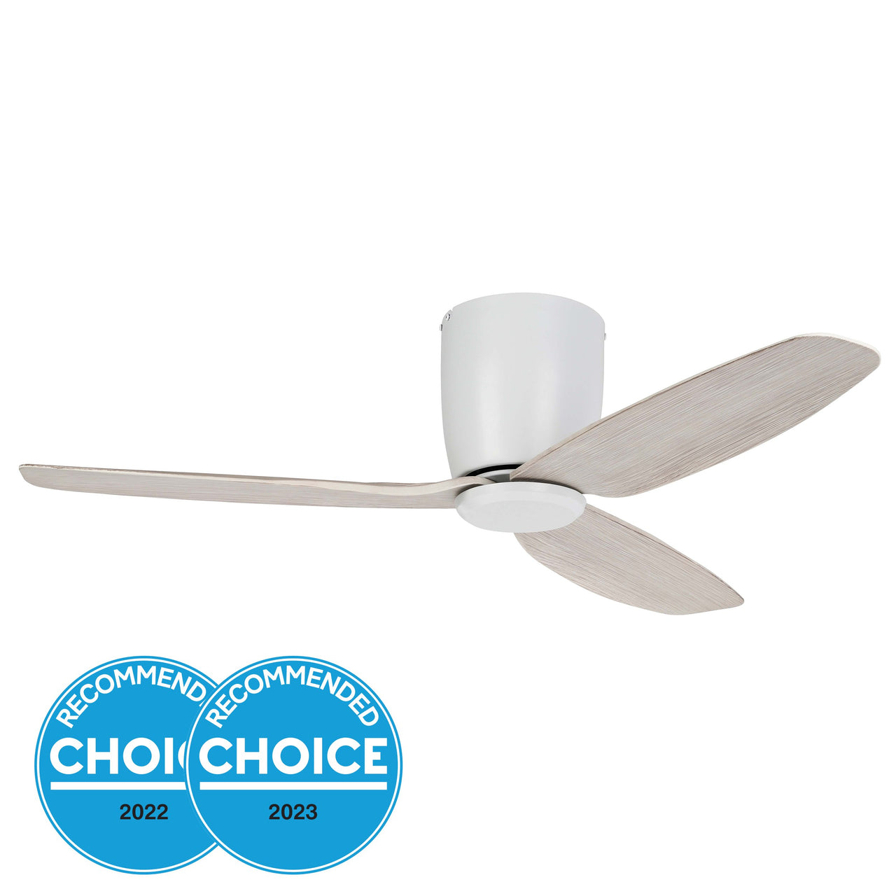 Seacliff 44" (1120mm) DC Ceiling Fan in White with Gessami Oak Blades