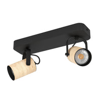 Thumbnail for CAYUCA SPOT LIGHT 2X5W GU10 LED 4000K BLACK/WOOD 