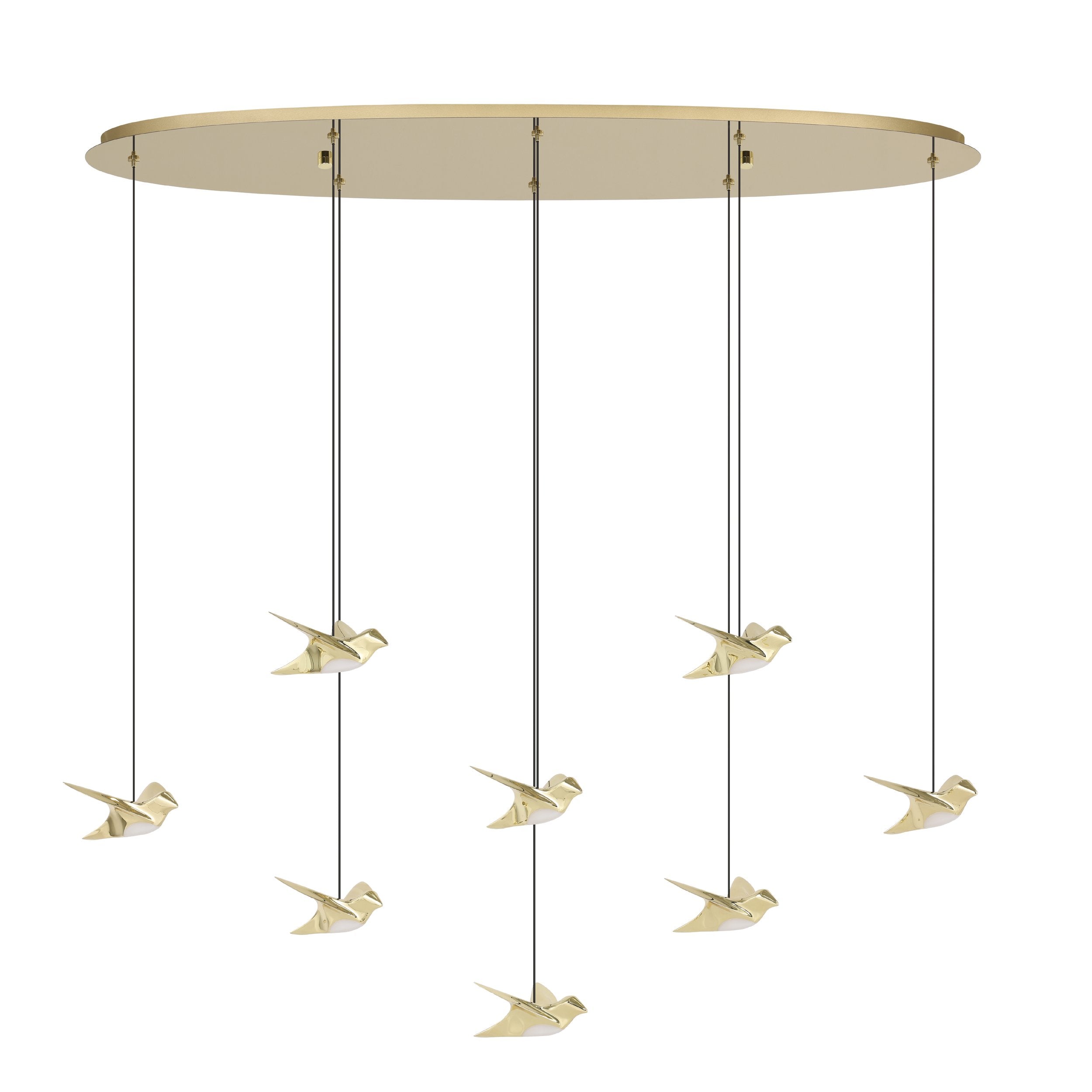 PARATEBUENO PENDANT LIGHT 8X3W LED 3000K BRASS OBLONG 