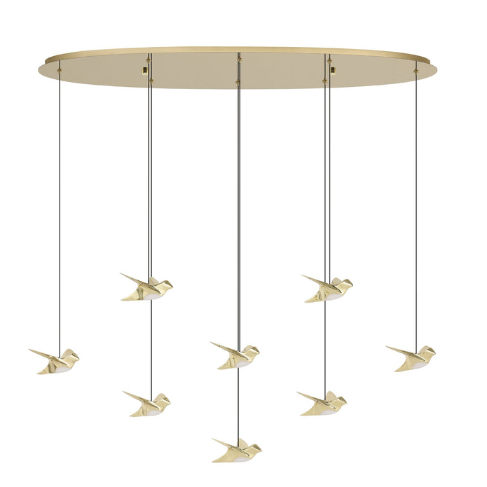 PARATEBUENO PENDANT LIGHT 8X3W LED 3000K BRASS OBLONG 