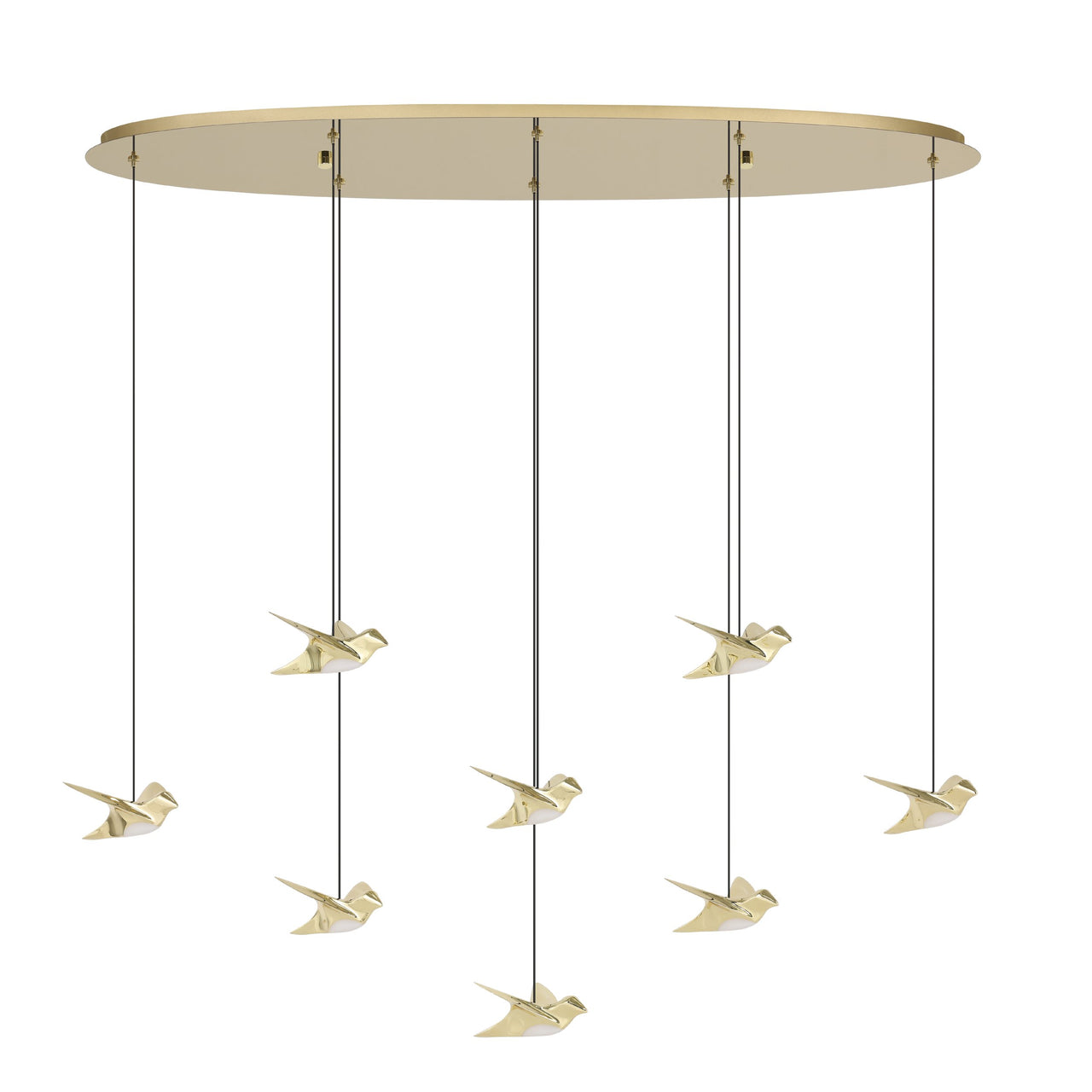 PARATEBUENO PENDANT LIGHT 8X3W LED 3000K BRASS OBLONG 