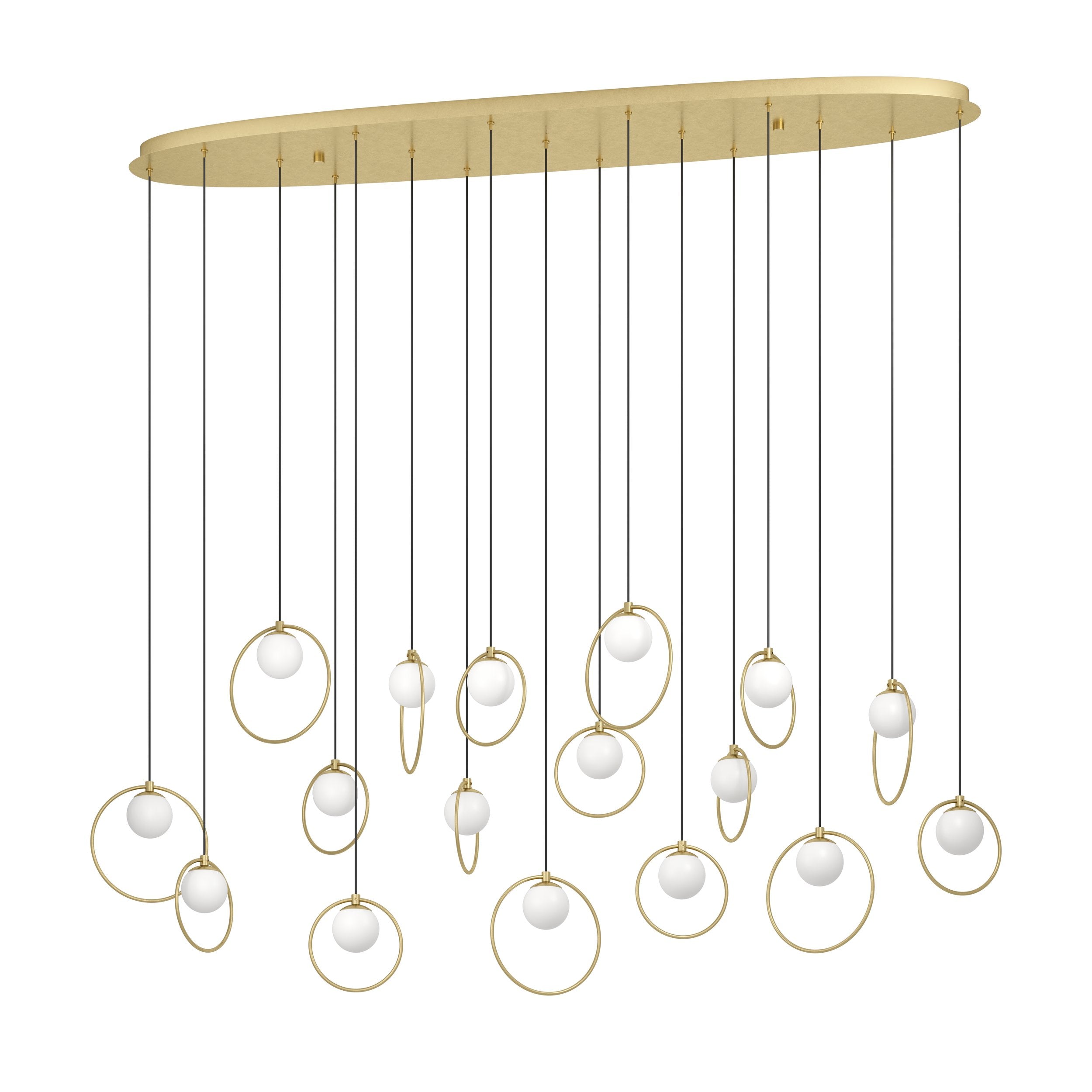 PORTOCOLOM PENDANT LIGHT 17X3W LED 3000K BRASS OBLONG 