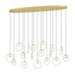 PORTOCOLOM PENDANT LIGHT 17X3W LED 3000K BRASS OBLONG 