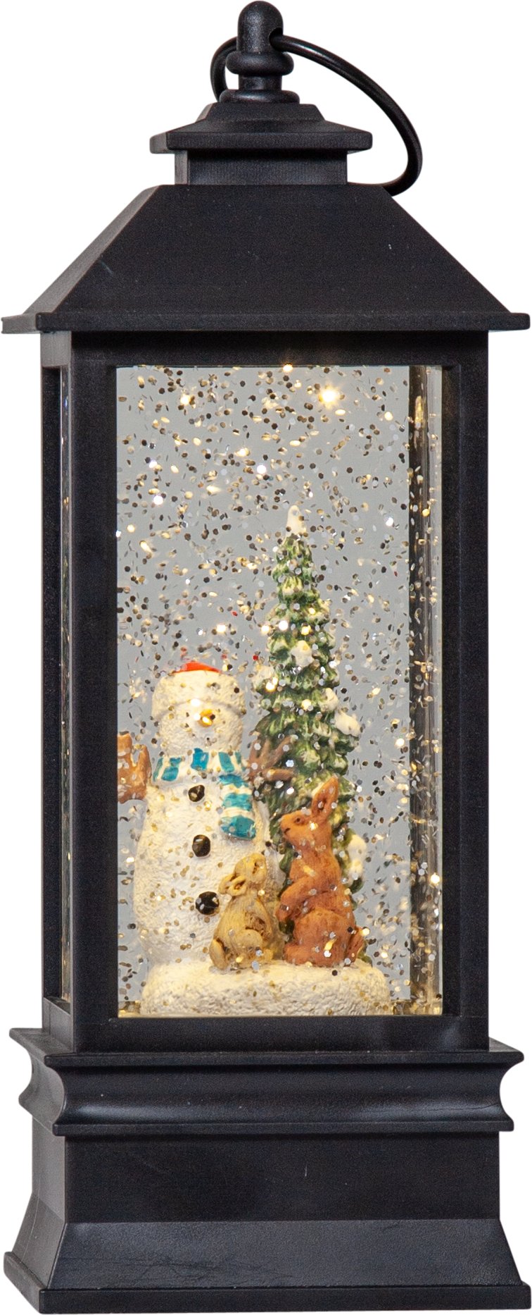 XMAS WINTER SATIN NICKELOWMAN LANTERN BLACK