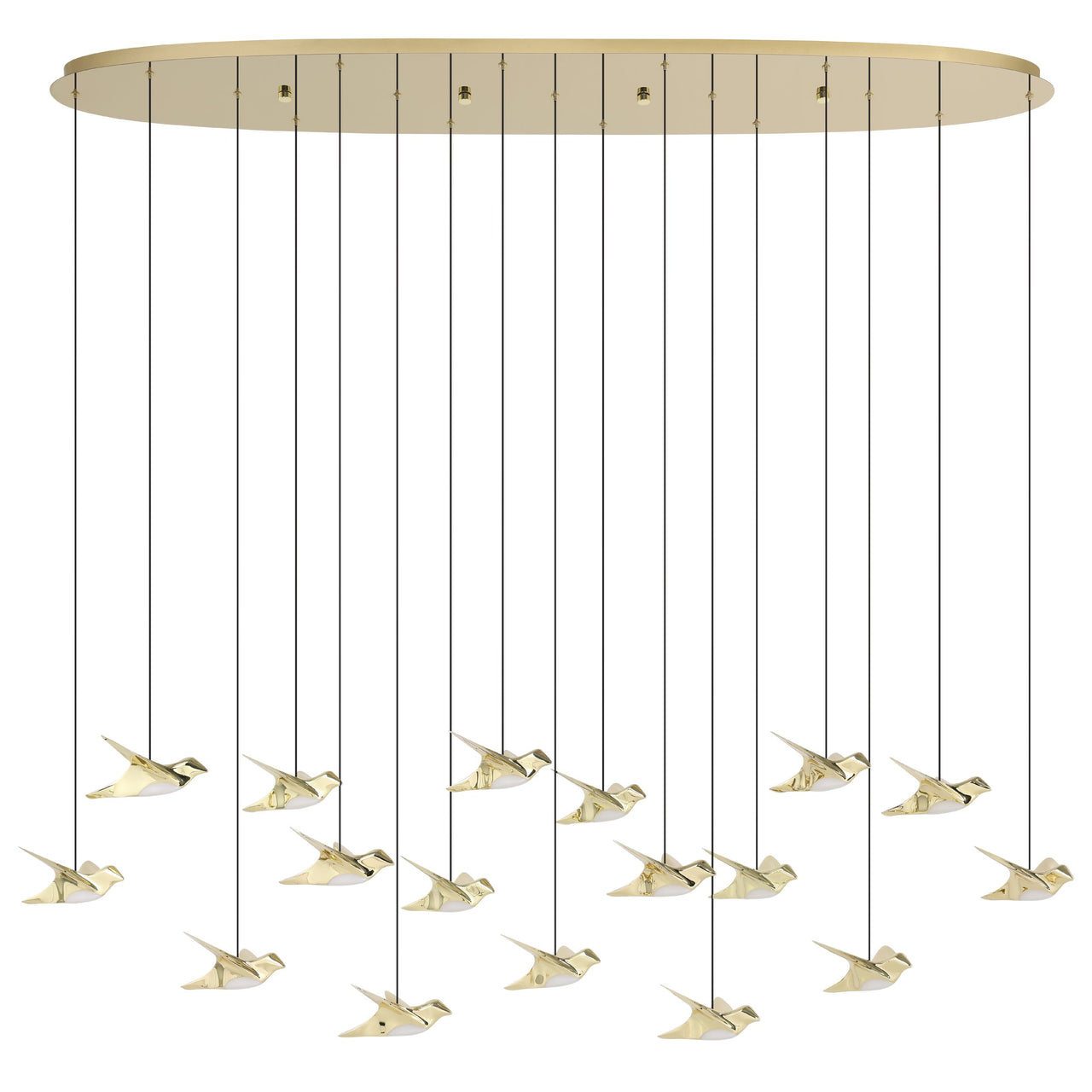 PARATEBUENO PENDANT LIGHT 17X3W LED 3000K BRASS OBLONG 