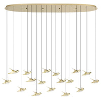 Thumbnail for PARATEBUENO PENDANT LIGHT 17X3W LED 3000K BRASS OBLONG 
