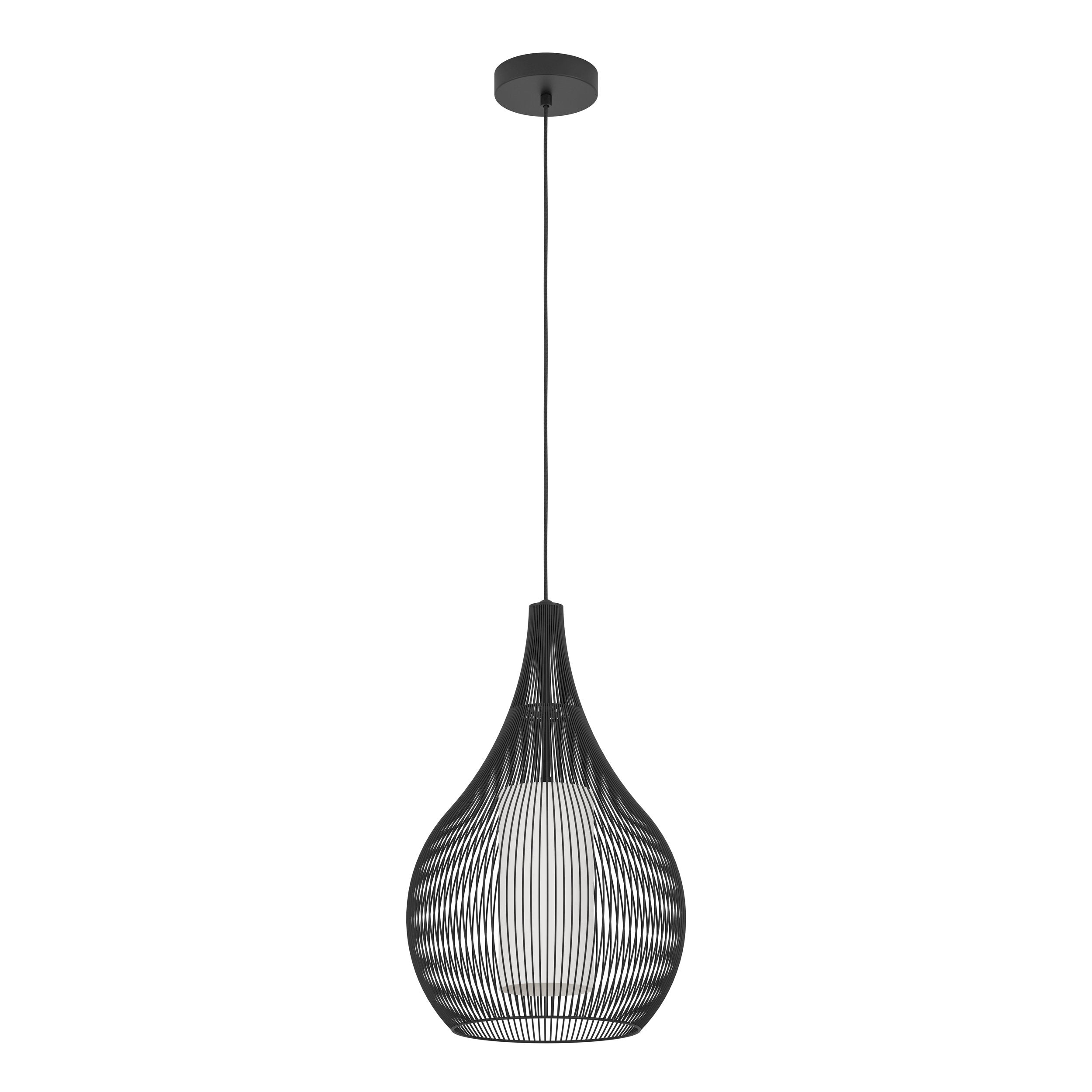 RAZONI 1 PENDANT LIGHT 1X40W E27 BLACK LARGE 