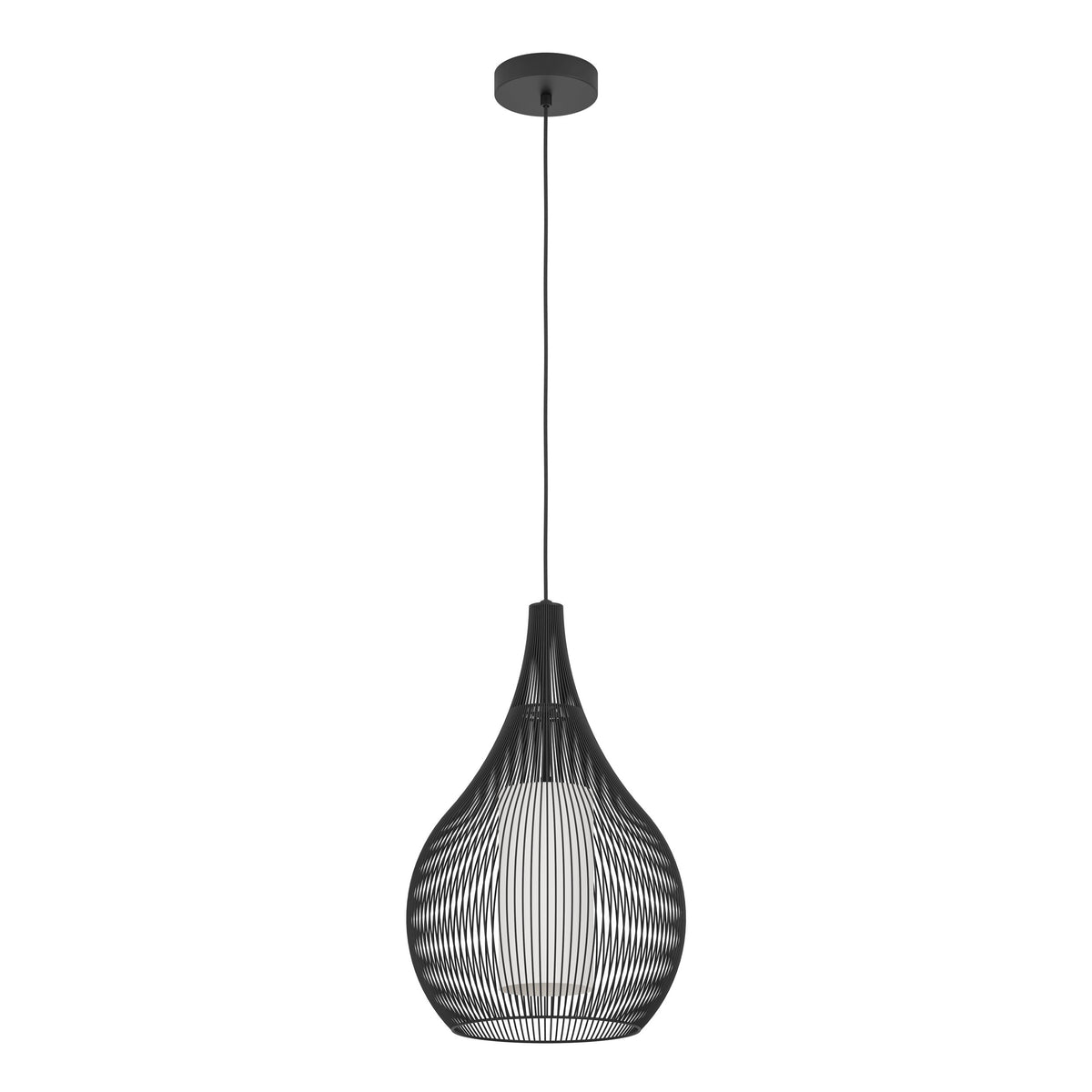 RAZONI 1 PENDANT LIGHT 1X40W E27 BLACK LARGE 