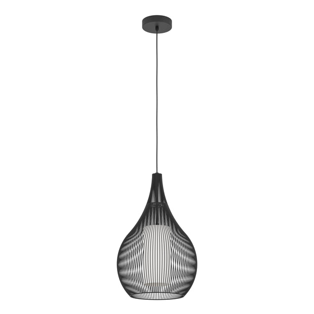 RAZONI 1 PENDANT LIGHT 1X40W E27 BLACK LARGE 