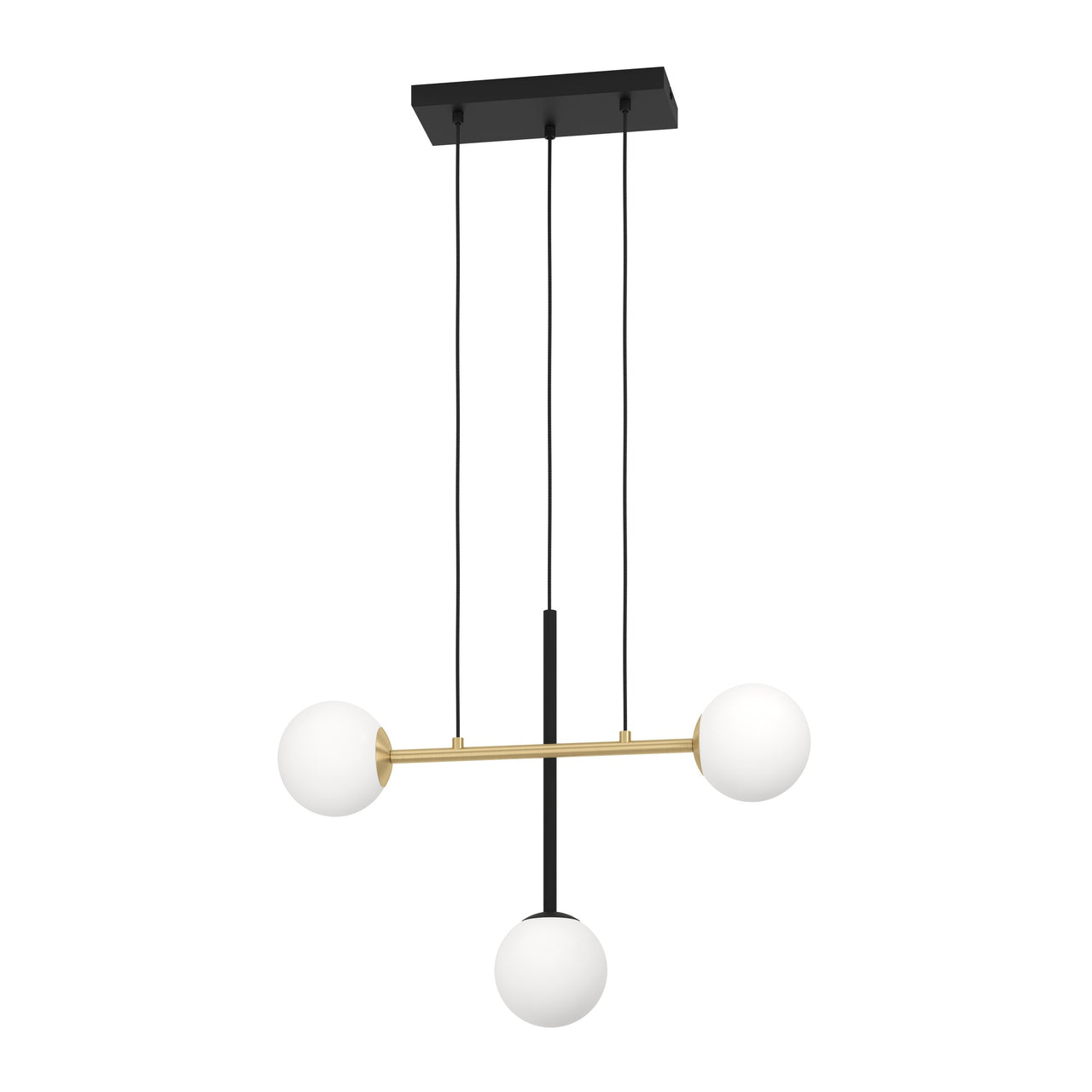 PAZ PENDANT LIGHT 3X40W E14 BLACK/BRASS MATT 