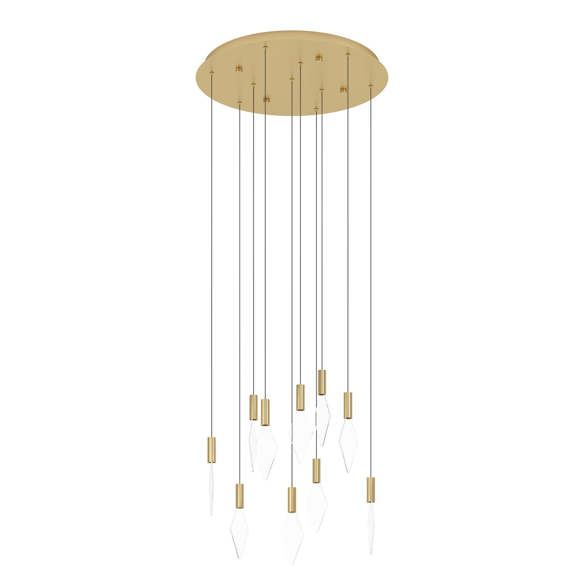 MIRADOR PENDANT LIGHT 10X3W LED 3000K BRASS ROUND 