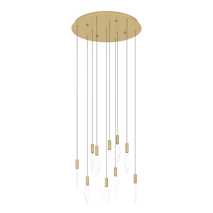 MIRADOR PENDANT LIGHT 10X3W LED 3000K BRASS ROUND 