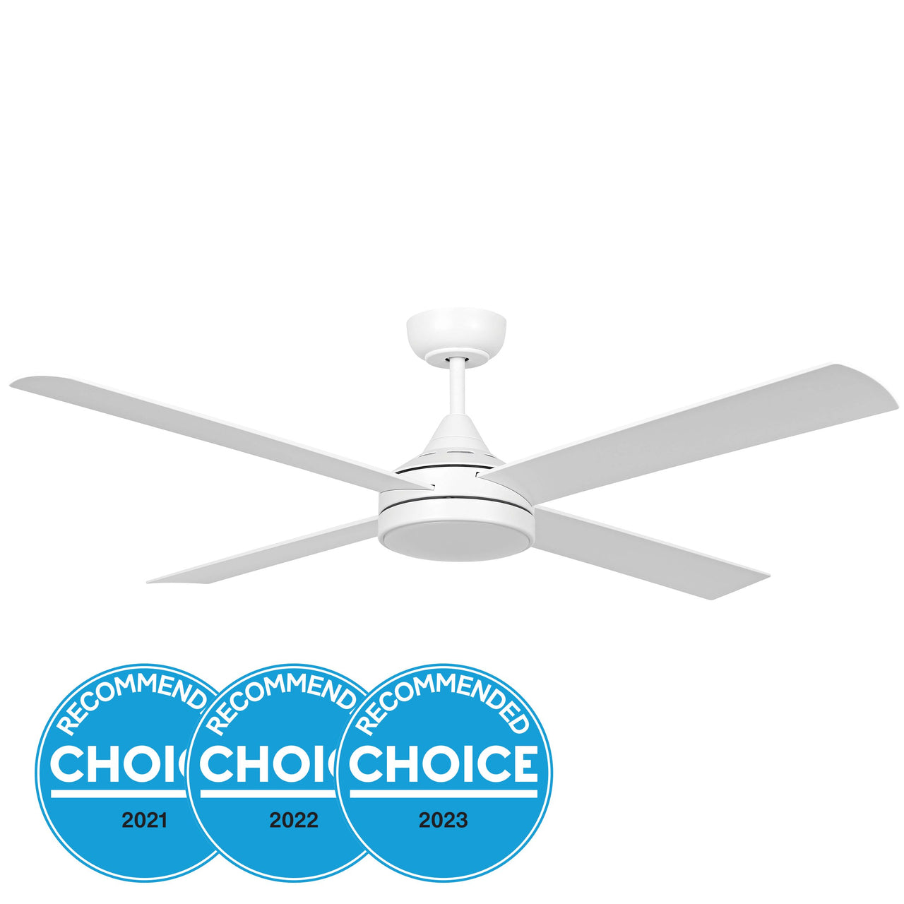 Stradbroke 52" (1320mm) DC Ceiling Fan with Tri-Colour LED Light in Matt White