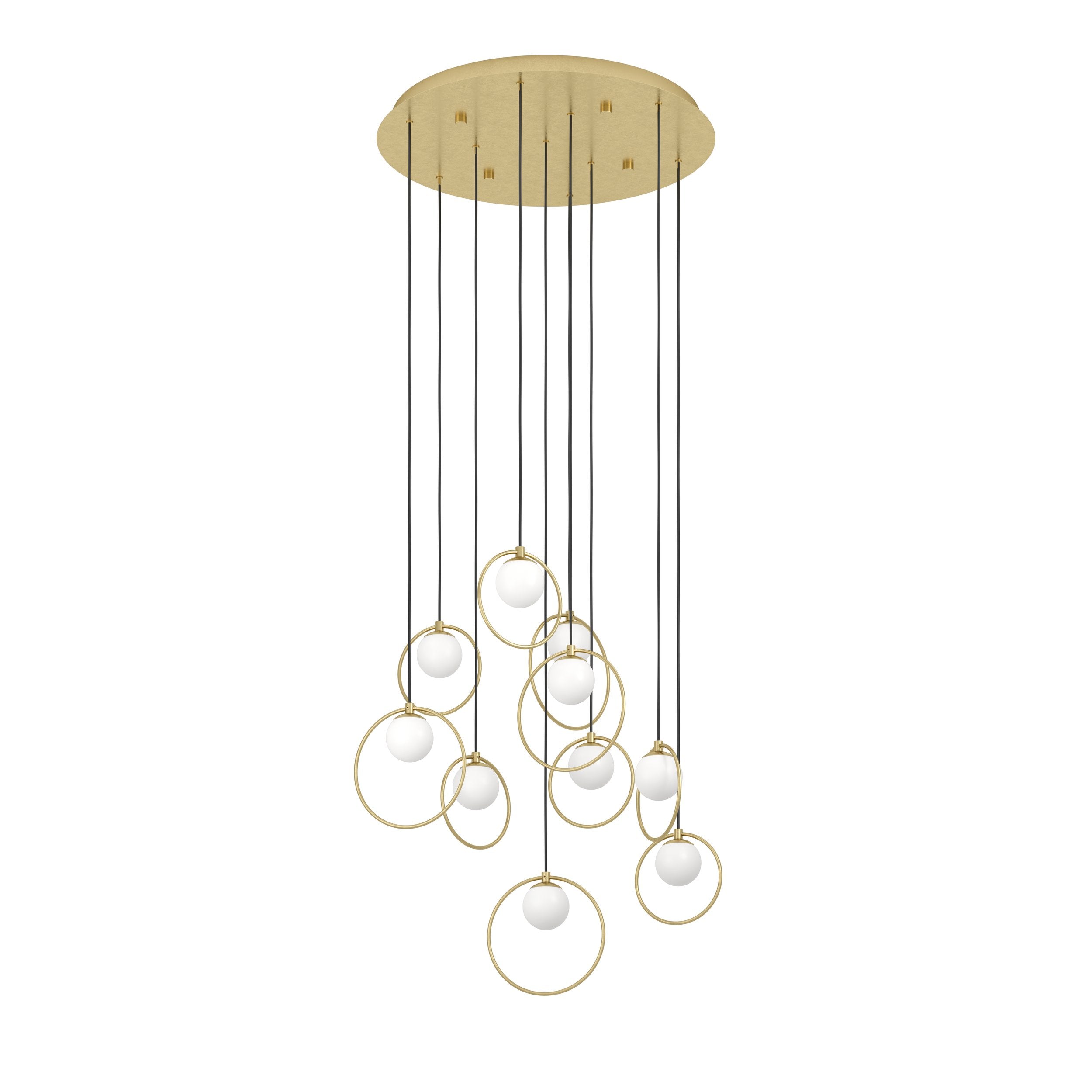 PORTOCOLOM PENDANT LIGHT 10X3W LED 3000K BRASS ROUND 