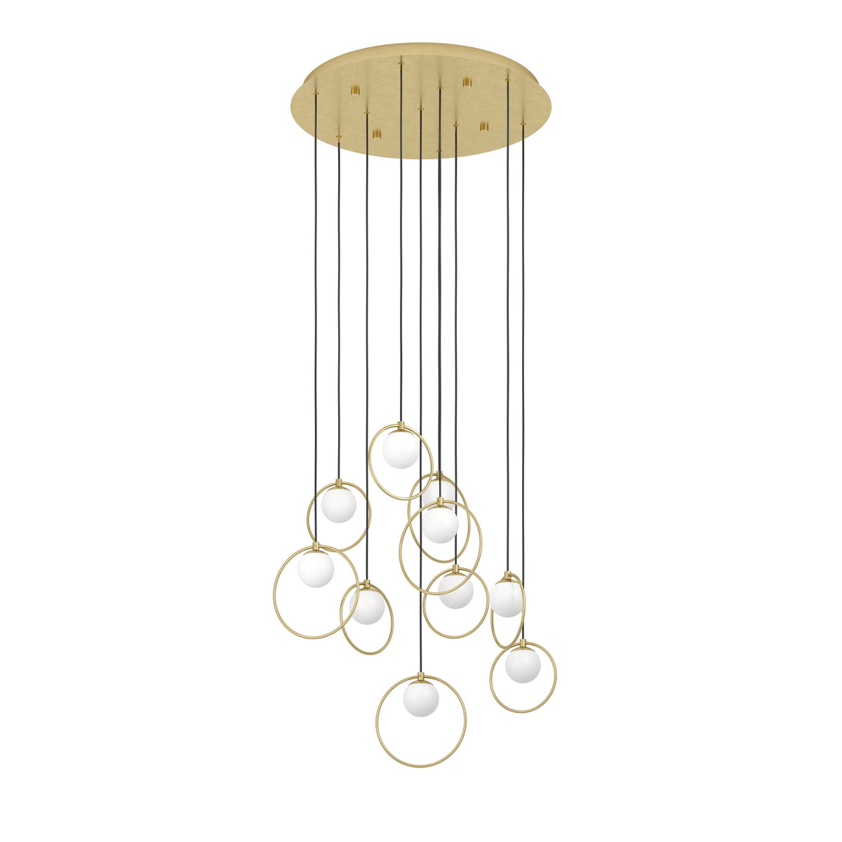 PORTOCOLOM PENDANT LIGHT 10X3W LED 3000K BRASS ROUND 