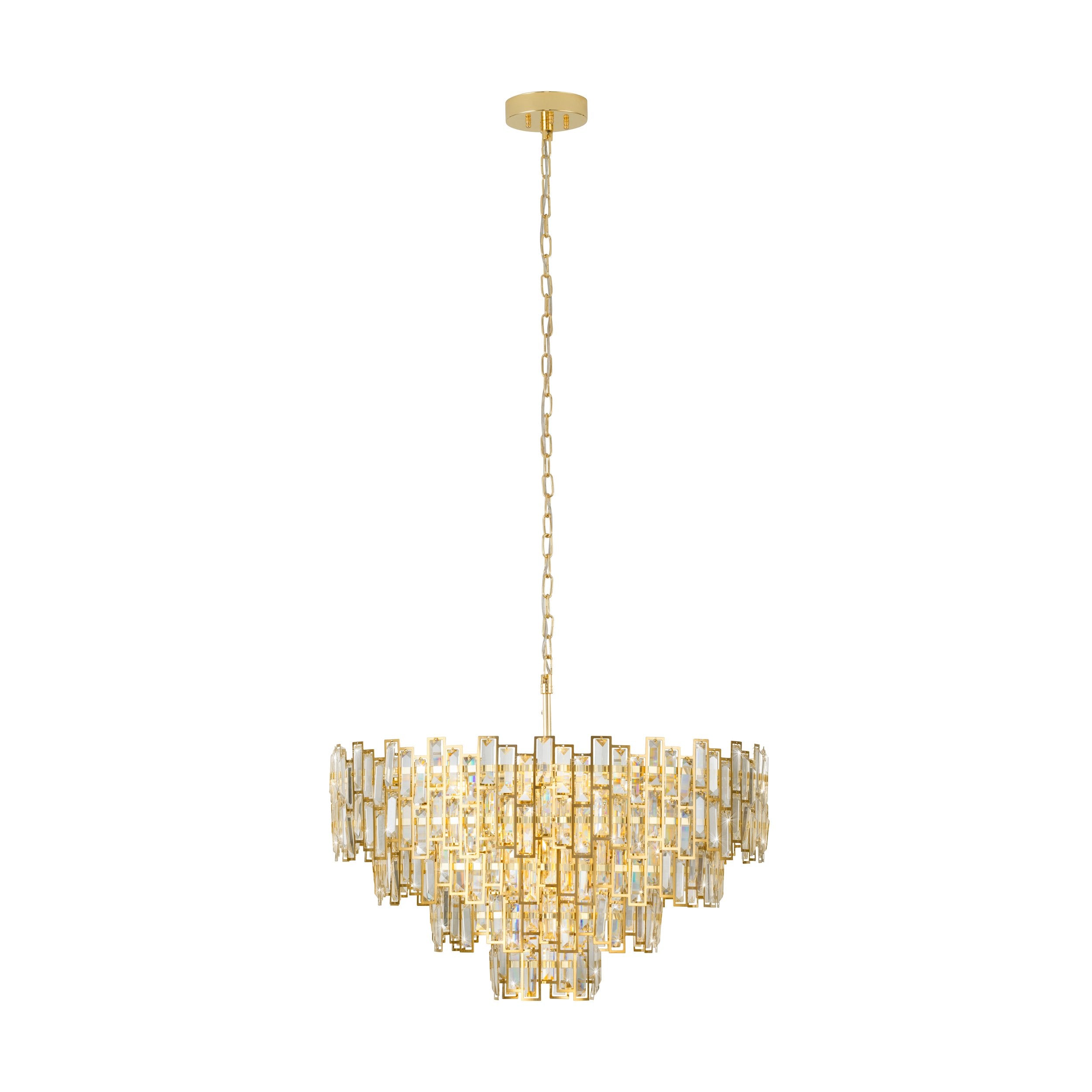 CALMEILLES PENDANT LIGHT 10X25W E14 BRASS/CRYSTAL 780MM 