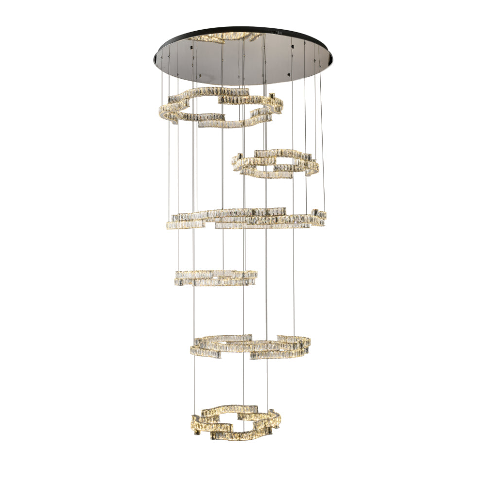Jura Gold or Chrome 200W CCT 6 Tier LED Pendant