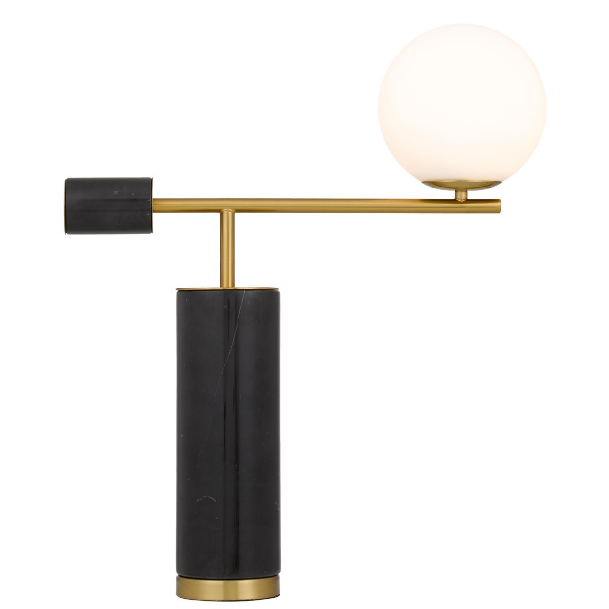 Justina Table Lamp in Antique Gold & Black Marble with Matt Opal Glass