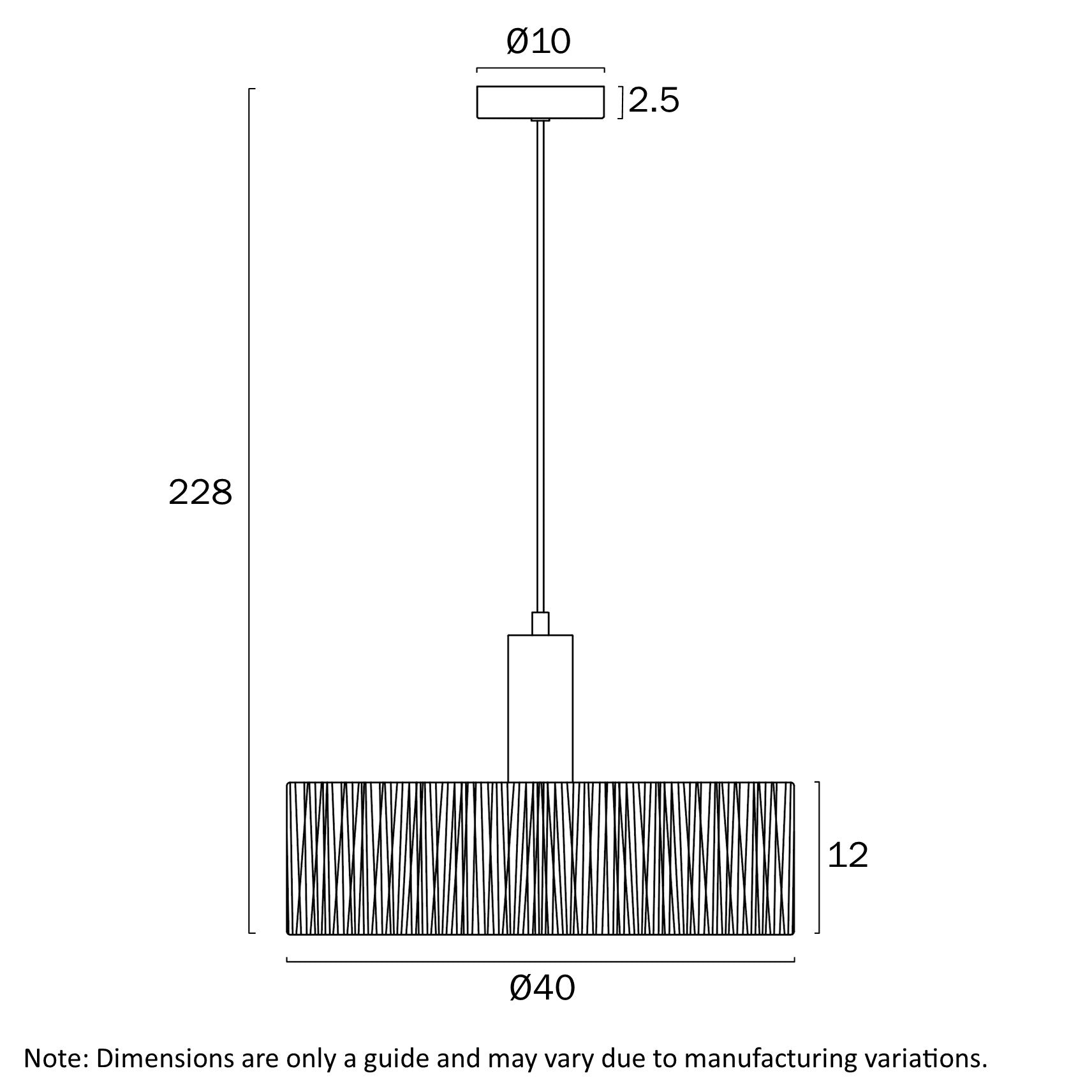 Katrin Black & Natural Raffia Pendant Light