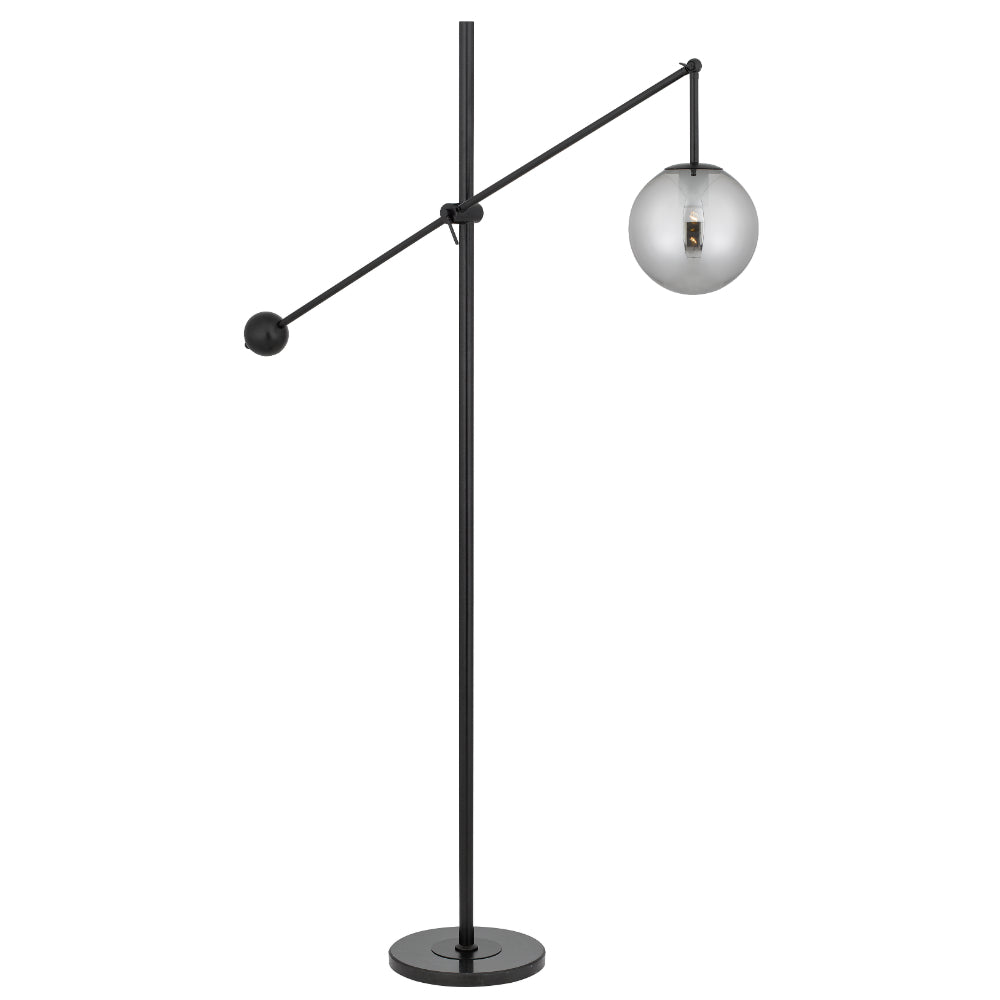 Kemi Gold/White Marble/Opal or Black/Black Marble/Smoke Floor Lamp