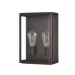Kent 2LT 2 Light E27 Brass Flush Wall Exterior Weathered Bronze