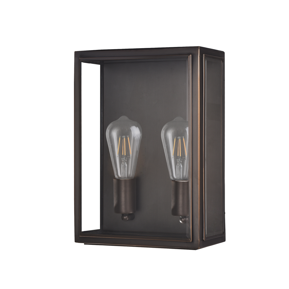 Kent 1 Light E27 Brass Flush Wall Exterior Forged Weathered Bronze