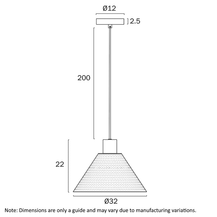 Kestra White or Black 32cm Textured Metal Pendant