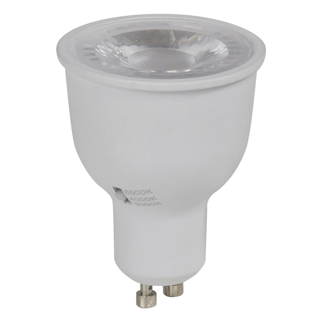 gu10 6w led tricolour dimmable lamp 240v key gu10 trio