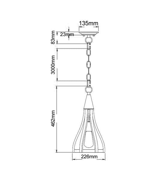 KHALEESI1 Pendant Light Dimensions