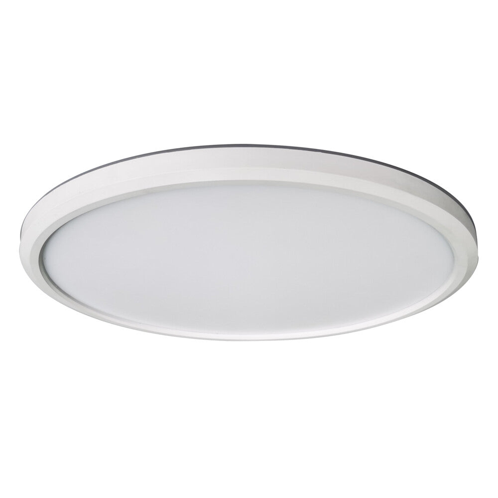 Kingston LED Oyster Tri-Colour 420mm Diameter 30W 3/4/5.7K Dimmable IP54 White