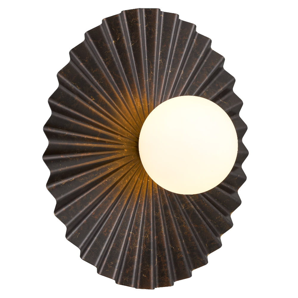 Kinso 35 Antique Copper, Antique Silver or Antique Gold Wall Light with Opal Glass
