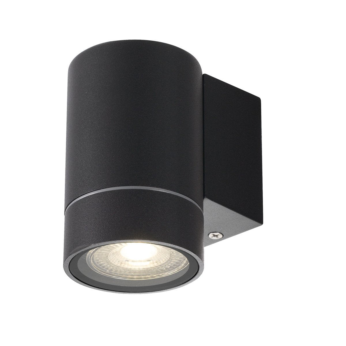 Kman 240v Fixed Down GU10 Wall Pillar Light in Black