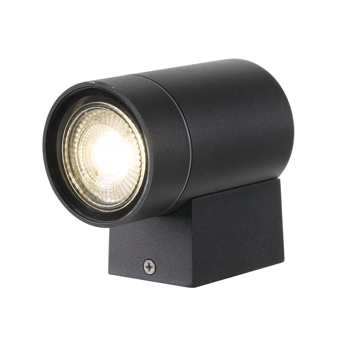 Kman 240v Fixed Down GU10 Wall Pillar Light in Black