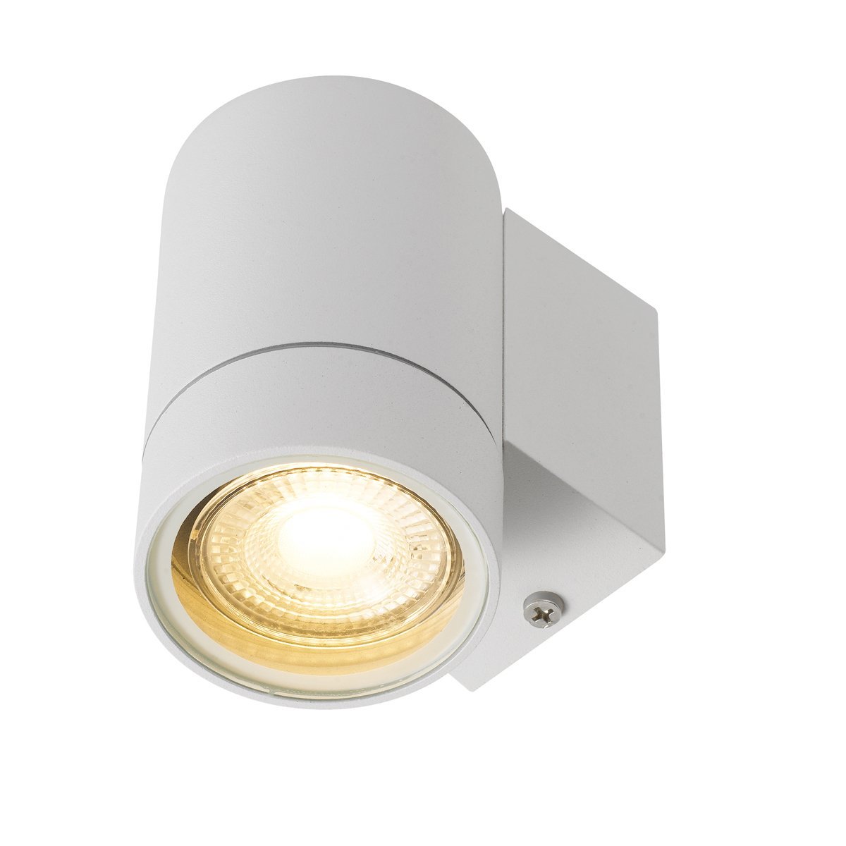 Kman 240v Fixed Down GU10 Wall Pillar Light in White