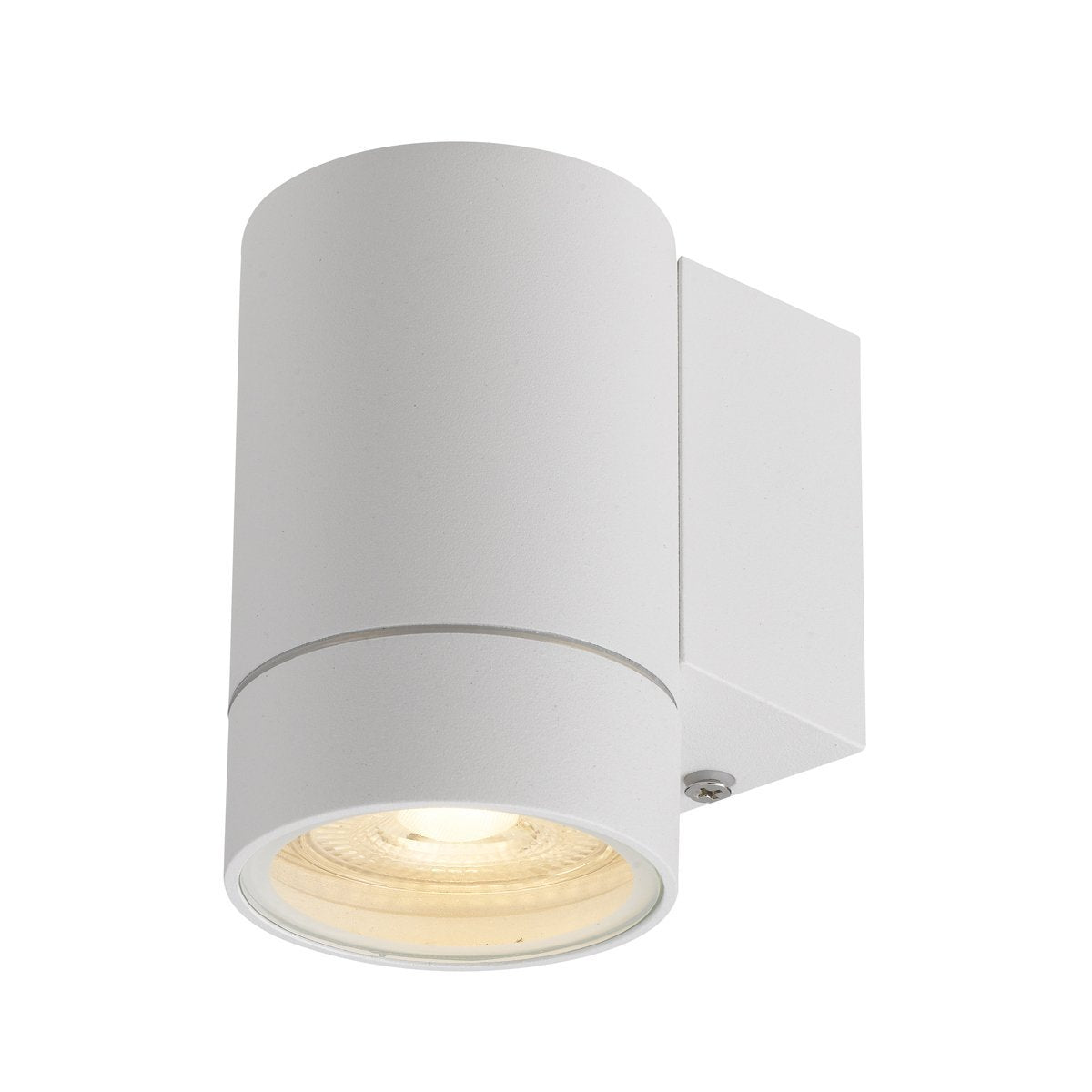 Kman 240v Fixed Down GU10 Wall Pillar Light in White