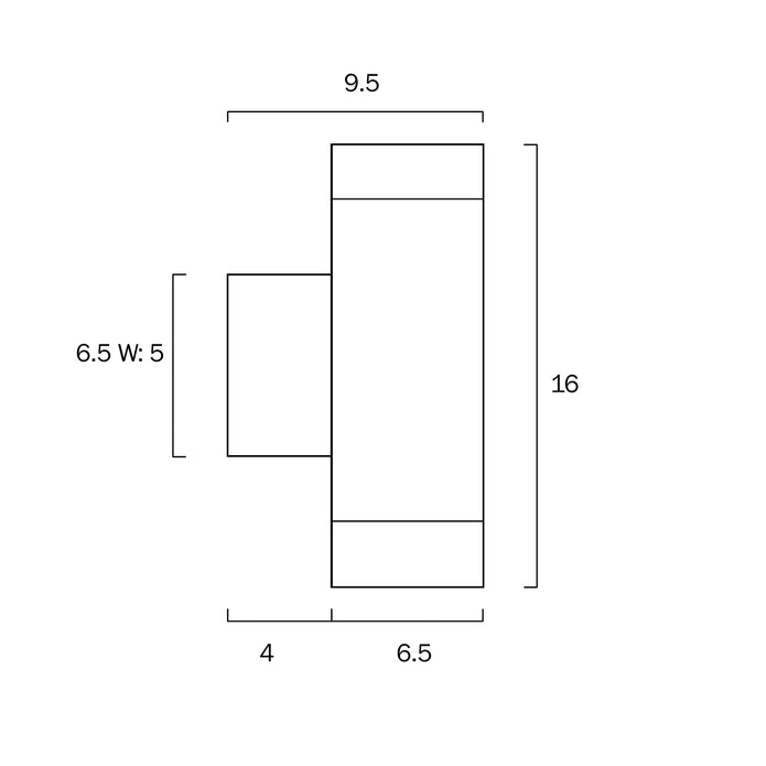 Kman White, Silver or Black GU10 IP54 Up/Down Exterior Wall Light