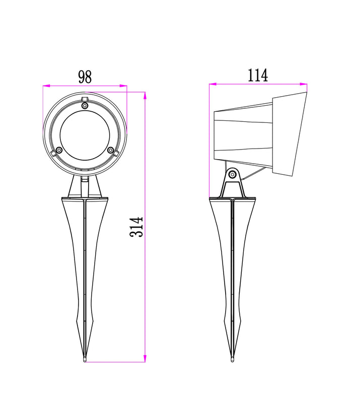 KOLEC: Exterior LED Garden Spike Light IP65