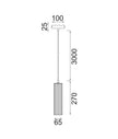KOLONNE: Interior GU10 Ribbed Cylinder Pendant Lights