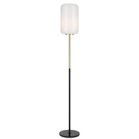 Thumbnail for Korova Floor Lamp in Black & Brass with Matt Opal Shade